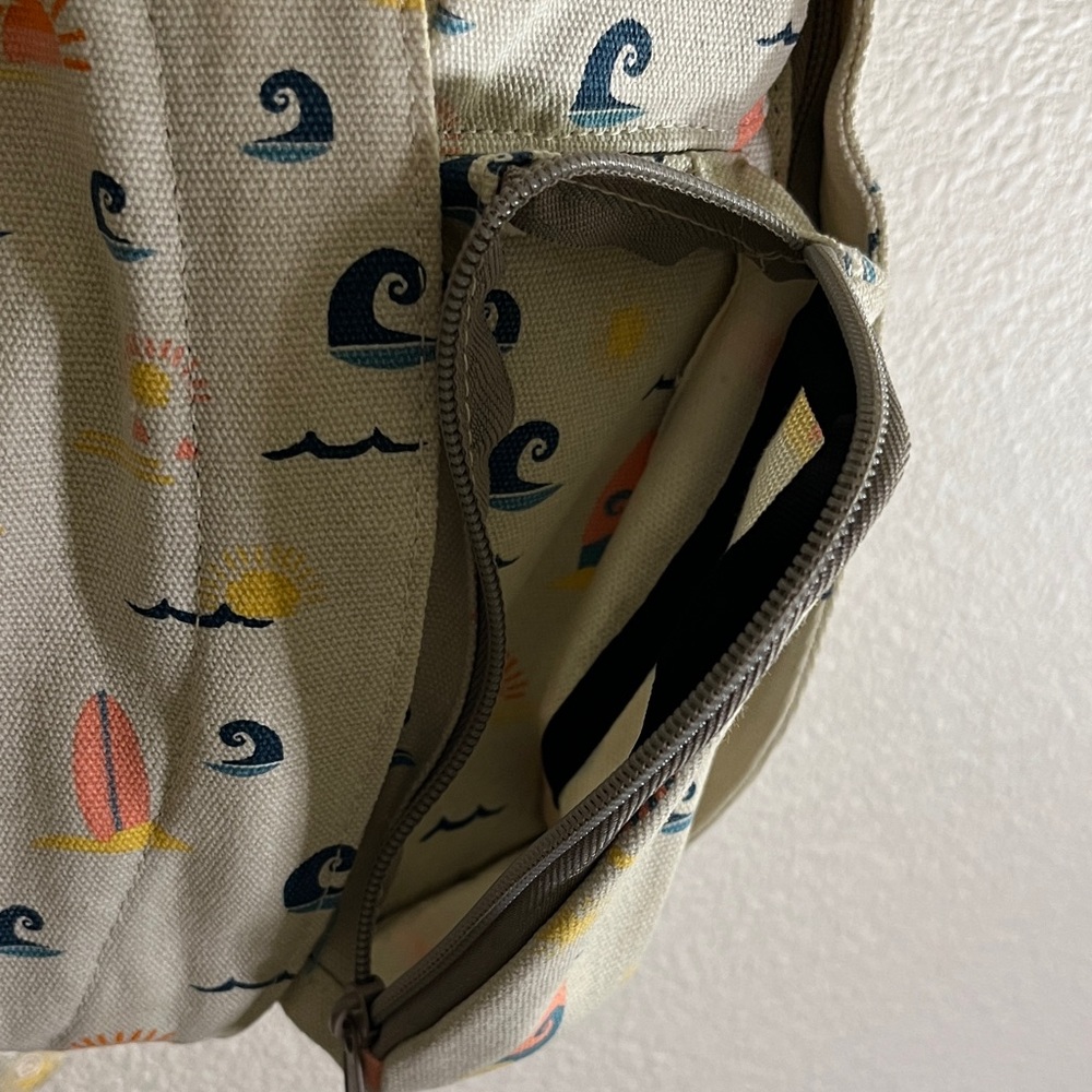 Kavu Cream Sling Bag with Surfboard Print - Picture 3 of 11
